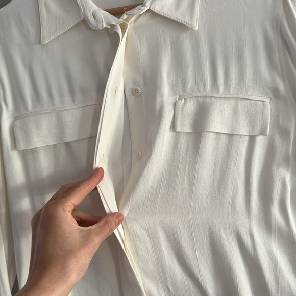 Zara Light Cream Button-Up Shirt - Picture 3 of 3